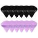 12 Pieces Pure Cotton Powder Puff Face Triangle Soft Makeup Puff for Loose Powder Body Cosmetic Foundation Sponge Mineral Powder Wet Dry Makeup Tool with Strap-Black/Purple