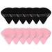 12 Pieces Pure Cotton Powder Puff Face Triangle Soft Makeup Puff for Loose Powder Body Cosmetic Foundation Sponge Mineral Powder Wet Dry Makeup Tool with Strap-Black/Pink