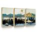 Loon Peak® Natural Scenery - 3 Piece Single Picture Frame Graphic Art on Canvas in Black/Brown/Gray | 24 H x 48 W x 1.5 D in | Wayfair