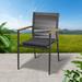 Hokku Designs Rougemont Stacking Patio Dining Armchair w/ Cushion Metal in Gray | 33.9 H x 22 W x 24 D in | Wayfair