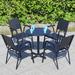 Wildon Home® Kristian Round 4 - Person 27.56" Long Aluminum Outdoor Dining Set Wood/Metal in Black/Brown | 27.56 W x 27.56 D in | Wayfair