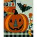 The Holiday Aisle® Boo Jack O'Lantern by Bernadette Deming - Wrapped Canvas Print Metal | 32 H x 24 W x 1.25 D in | Wayfair