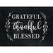 The Holiday Aisle® Grateful Thankful Blessed Chalkboard - Wrapped Canvas Textual Art Canvas in Black/White | 12 H x 16 W x 1.25 D in | Wayfair