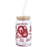 Oklahoma Sooners 16oz. Can Glass with Straw
