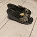 Coach Shoes | Coach Women Black Color Wedges Made In Italy Size 5.5b | Color: Black | Size: 5.5b