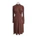 Free People Dresses | Free People Size 4 Loveless Shift Midi Dress Brown Leopard Print Long Sleeves | Color: Brown | Size: 4