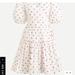 J. Crew Dresses | Jcrew Puff-Sleeve Cotton Poplin Wrap Dress In White Rose Dot Size M | Color: Pink/White | Size: M