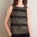 Anthropologie Tops | Anthropologie Sunday In Brooklyn Metallic Fringe Tank Crop Top Xxs | Color: Black/Gold | Size: Xxs