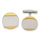 18mm Chisel Stainless Steel Polished Yellow Ip Plated Circle Cufflinks Jewelry Gifts for Men