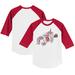 Toddler Tiny Turnip White/Red St. Louis Cardinals Unicorn 3/4-Sleeve Raglan T-Shirt