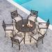 Lark Manor™ Angelleigh Round 6 - Person 53.9" Long Outdoor Dining Set w/ Cushions, Polyester in Black | 53.9 W x 53.9 D in | Wayfair