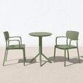 AllModern Farrah Round 2 - Person 24" Long Bistro Set Plastic in Green | 23.6 W x 23.6 D in | Outdoor Furniture | Wayfair