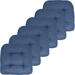 Marina Decoration Premium Thick Patio Pad Tufted 19 x 19 x 4" Solid Outdoor Chair Seat Cushions, 6 Pack in Blue | 4 H x 19 W x 19 D in | Wayfair