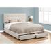 Hokku Designs Agamjot Bed Queen Size Platform Bedroom Frame Linen Look Wood Legs Upholstered/Linen in Brown | 46 H x 64 W x 84 D in | Wayfair