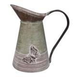 Rosalind Wheeler Verdigris Metal w/ Butterfly Pitcher Stainless Steel in Gray | 11 H x 10.5 W x 7 D in | Wayfair 57BBC28041C94A029DFDA792EC260706