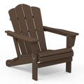 Rosecliff Heights HDPE Plastic Folding Adirondack Chair in Brown | 35.6 H x 27.5 W x 29.7 D in | Wayfair 75E2501A83B0430FB754A620545A68E9