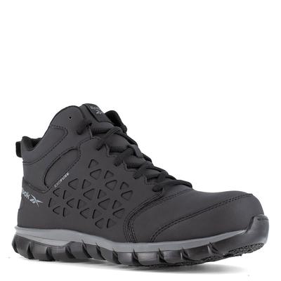 Reebok Work Sublite Cushion Work EXOFUSE Mid Composite Toe - Womens 8 Black Oxford Medium