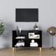 Design In - Meuble tv pour Salon - Armoire tv avec pieds en bois massif Noir 69,5x30x50 cm BV932411