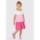 Volantkleid KIDSWORLD "für kleine Mädchen" Gr. 104/110, N-Gr, pink (weiß, rosa, pink) Mädchen Kleider Festliche mit Colorblock-Design