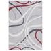 Gray/Red 120 x 96 x 0.25 in Indoor Area Rug - Orren Ellis Corri Abstract Machine Woven Polyester Area Rug in Gray/Red/Ivory Polyester | Wayfair