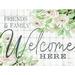 Rosalind Wheeler Friends & Family Welcome Here - Wrapped Canvas Print Canvas in White | 36 H x 48 W x 1.25 D in | Wayfair