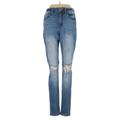 KANCAN JEANS Jeans - High Rise Skinny Leg Denim: Blue Bottoms - Women's Size 3 - Distressed Wash