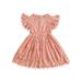 Bmnmsl Toddler Summer A-line Dress Short Sleeve O Neck Lace Floral Tassel Dresses
