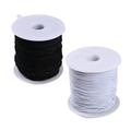 2pcs 0.8 mm Elastic Cord Thread Beading Threads Stretch String Fabric Crafting Cord for Jewelry Making(Black White)