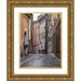 Frank Assaf 25x32 Gold Ornate Wood Framed with Double Matting Museum Art Print Titled - Narrow street through old buildings in Rome Italy