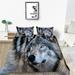 Hot Sale Comforter Cover Set 3D Wolf Printed Bedding Cover Set 2/3 Pcs Fashionable Duvet Cover Set California King(98 x104 )