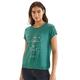 STREET ONE Damen A319650 T-Shirt mit Glitzer Wording, Lagoon Green, 36