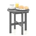 Costway Patio 18 Adirondack Round Side Table All Weather HDPE End Table Outdoor Grey