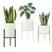 Plant Stand with Pot Included - Planter with Stand for Indoor Plants %26 Flowers - Small Ceramic Planters - Metal Legs Modern Floor Snake Plant Pot Stand Holder