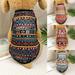 Waroomhouse Cat Summer Vest Round Neck Ethnic Style Printing Comfortable Breathable Dress Up Sleeveless Vintage Pet Summer Clothes Pet Supplies