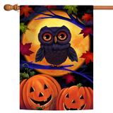 Halloween Owl and Jack-O-Lantern Outdoor House Flag 40" x 28"