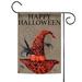 Witch Hat Spider "Happy Halloween" Outdoor Garden Flag 18" x 12.5"