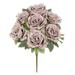 Set of 2 Deluxe Beige Brown Artificial Elegant Rose Flower Stem Bush Bouquet 17in - 17" L x 10" W x 10" DP