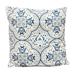 17"Inch Decorative Square Cotton Accent Sofa Throw Pillow with Classic Damask Print - White