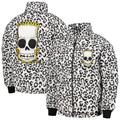 Men's Freeze Max White The Simpsons Bart Leopard Print Raglan Full-Zip Puffer Jacket