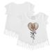 Girls Youth Tiny Turnip White New York Mets Heart Lolly Fringe T-Shirt