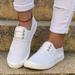 CAICJ98 Tennis Shoes Womens Womens Canvas Shoes Low Cut Canvas Sneakers Walking Running Shoes White