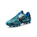 Tenmix Soccer Cleats Mens Kids Athletic Football Boots Boys Girls Outdoor Ground Football Shoes Youth Blue 7