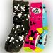 Disney Accessories | Disney Parks Mickey Mouse Socks 2 Pair Gray Black Red Blue Pink Green Yellow | Color: Pink/White | Size: Os