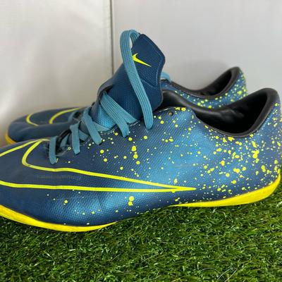 Nike Shoes | Nike Mercurial Victory V Ic Indoor Soccer Shoes - Futbol Football Cleats Sz 4.5 | Color: Blue/Yellow | Size: 4.5b
