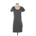 LTS Basics Casual Dress - Shift: Gray Solid Dresses - Women's Size X-Small