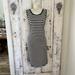 Athleta Dresses | Athleta Size Medium Womans Black Ivory Striped Knit Sleeveless Casual Dress Flaw | Color: Black/Cream | Size: M