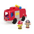 FISHER-PRICE Little People Feuerwehrauto - Musikspielzeug mit realistischen Geräuschen und Liedern, inklusive 2 Feuerwehrleuten und mehrsprachiger Version für Kleinkinder ab 1 Jahr, HCJ35