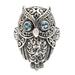 'Owl-Themed Cocktail Ring with Faceted Blue Topaz Jewels'