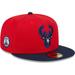 Men's New Era Red/Navy Milwaukee Bucks 59FIFTY Fitted Hat