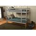 Sydney Twin/Twin Bunk Bed in Light Gray with Linen Aqua Mattress - KFTTSYDLGLAQU4